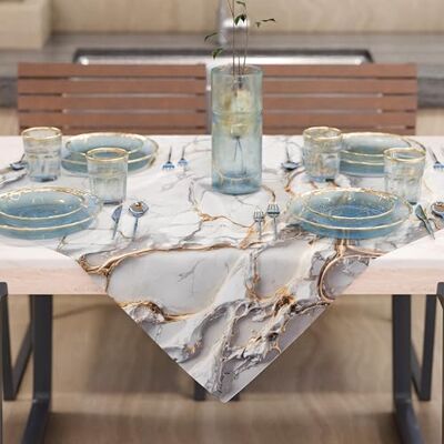 PETTI Artigiani Italiani Tovaglia Centrotavola Moderno Effetto Marmo Grigio, Centrotavola da Cucina 90x90 cm, 100% Made in Italy PETTI Artigiani Italiani Tovaglia Centrotavola Moderno Effetto Marmo Grigio, Centrotavola da Cucina 90x90 cm, 100% Made in Italy