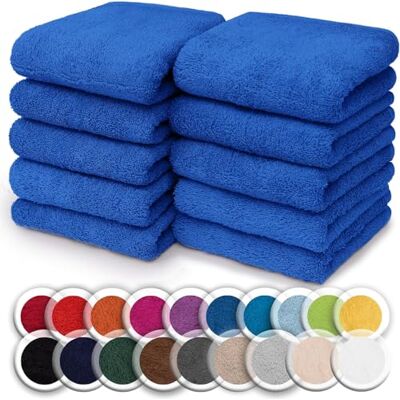 NatureMark Set da 10 panni in spugna per viso e mani – 100% cotone, morbidi e assorbenti – 30×30 cm, Blu Reale NatureMark Set da 10 panni in spugna per viso e mani – 100% cotone, morbidi e assorbenti – 30×30 cm, Blu Reale