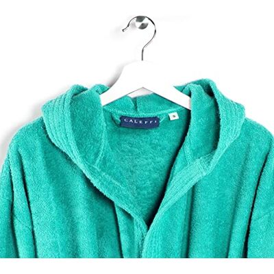Caleffi Minorca Accappatoio con Cappuccio, Cotone, Menta, S, Caleffi Minorca Accappatoio con Cappuccio, Cotone, Menta, S,