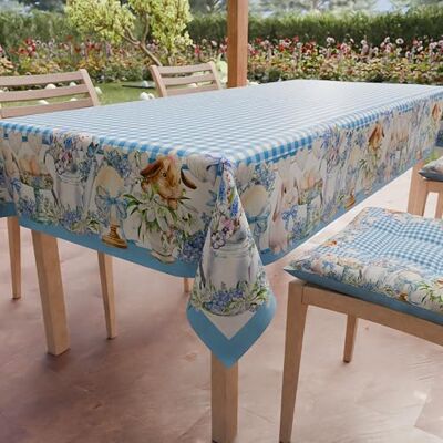 PETTI Artigiani Italiani Tovaglia Pasqua Antimacchia Quadrata Copritavolo Pasquale Cucina Disegno Vichy X4 Posti (140x140 cm) 100% Made in Italy PETTI Artigiani Italiani Tovaglia Pasqua Antimacchia Quadrata Copritavolo Pasquale Cucina Disegno Vichy X4 Posti (140x140 cm) 100% Made in Italy