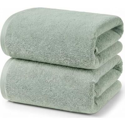 Ruggeri Set 2 Pezzi Teli Doccia e Bagno 70x140 cm in Morbido Cotone, Salvia Ruggeri Set 2 Pezzi Teli Doccia e Bagno 70x140 cm in Morbido Cotone, Salvia