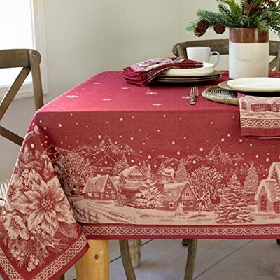 Benson Mills Tovaglia in Tessuto Jacquard Pesante ingegnerizzata per Natale e Vacanze (Storia di Natale, 152,4 x 213,4 cm, Rettangolare) Benson Mills Tovaglia in Tessuto Jacquard Pesante ingegnerizzata per Natale e Vacanze (Storia di Natale, 152,4 x 213,4 cm, Rettangolare)