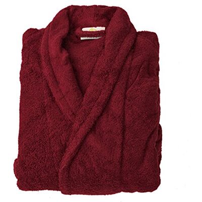 Superior Accappatoio Taglia L in Spugna di Cotone Egiziano Unisex, Bordeaux Superior Accappatoio Taglia L in Spugna di Cotone Egiziano Unisex, Bordeaux