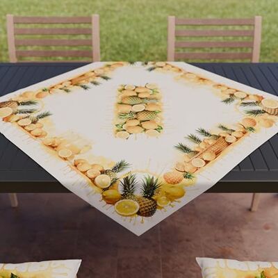 PETTI Artigiani Italiani Accessori Tessili da Cucina, Centrotavola Moderno 90x90 cm in Microfibra, Tovaglia Centro Tavola Elegante in Stampa Digitale Limoni e Ananas, 100% Made in Italy PETTI Artigiani Italiani Accessori Tessili da Cucina, Centrotavola Moderno 90x90 cm in Microfibra, Tovaglia Centro Tavola Elegante in Stampa Digitale Limoni e Ananas, 100% Made in Italy