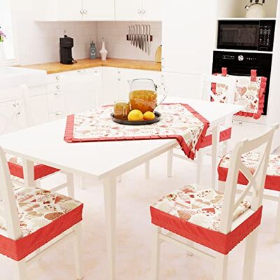 PETTI Artigiani Italiani Centrotavola, Centrotavola Moderno, Centrotavola Cucina e Soggiorno, 1pz Centrotavola in Cotone 90x90 cm Cuori Rosso 100% Made in Italy PETTI Artigiani Italiani Centrotavola, Centrotavola Moderno, Centrotavola Cucina e Soggiorno, 1pz Centrotavola in Cotone 90x90 cm Cuori Rosso 100% Made in Italy