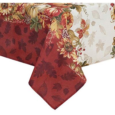 Elrene Home Fashions Tovaglia decorata con foglie ondeggianti, Poliestere, Multicolore, 60" x 144" (Tablecloth) Elrene Home Fashions Tovaglia decorata con foglie ondeggianti, Poliestere, Multicolore, 60" x 144" (Tablecloth)