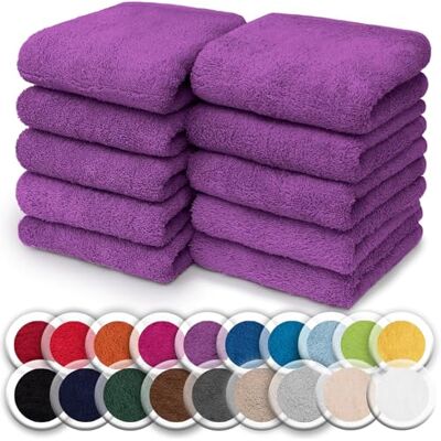 NatureMark Set da 10 panni in spugna per viso e mani – 100% cotone, morbidi e assorbenti – 30×30 cm, Lilla NatureMark Set da 10 panni in spugna per viso e mani – 100% cotone, morbidi e assorbenti – 30×30 cm, Lilla