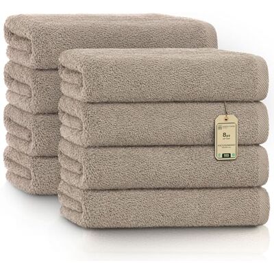 GREEN MARK Textilien GREEN MARK Asciugamani – Set da 8 Pezzi – 100% Cotone, Morbidi e Altamente Assorbenti, Qualità Premium per Bagno, Spa e Palestra, 50 × 100 cm, Sabbia/Beige GREEN MARK Textilien GREEN MARK Asciugamani – Set da 8 Pezzi – 100% Cotone, Morbidi e Altamente Assorbenti, Qualità Premium per Bagno, Spa e Palestra, 50 × 100 cm, Sabbia/Beige