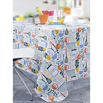 CALITEX Instant Cuisine, tovaglia cerata, multicolore, rotonda, 140 cm CALITEX Instant Cuisine, tovaglia cerata, multicolore, rotonda, 140 cm