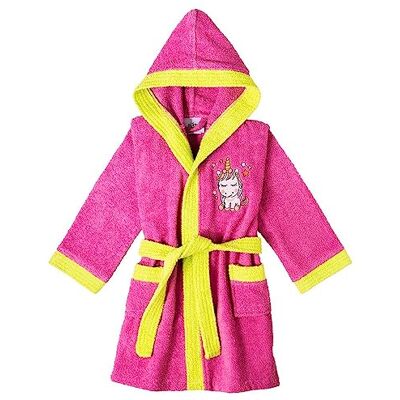 Accappatoio in spugna di cotone fucsia - Bathrobe Accappatoio in spugna di cotone fucsia - Bathrobe