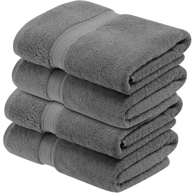 Superior Set di 4 asciugamani da bagno in pile di cotone egiziano, asciugamani ultra morbidi di lusso, essenziali in peluche spesso, assorbenti pesanti, bagno per gli ospiti, hotel, spa, bagno di Superior Set di 4 asciugamani da bagno in pile di cotone egiziano, asciugamani ultra morbidi di lusso, essenziali in peluche spesso, assorbenti pesanti, bagno per gli ospiti, hotel, spa, bagno di