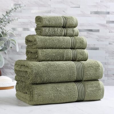Superior , Set di 6 teli da bagno in cotone egiziano per casa, bagno, bagno per gli ospiti, con 2 bagni, 2 mani, 2 asciugamani per il viso, ad asciugatura rapida, assorbenti, colore: verde bosco Superior , Set di 6 teli da bagno in cotone egiziano per casa, bagno, bagno per gli ospiti, con 2 bagni, 2 mani, 2 asciugamani per il viso, ad asciugatura rapida, assorbenti, colore: verde bosco