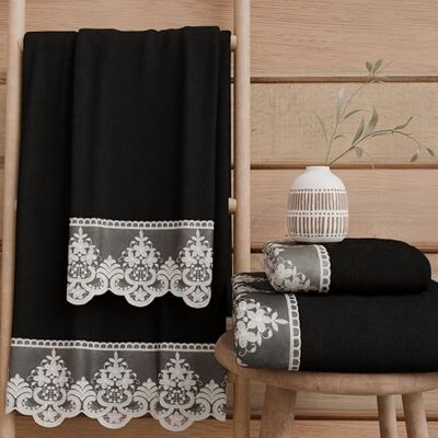 PETTI Artigiani Italiani Asciugamani Bagno in 100% Spugna di Cotone, Set Asciugamani 1+1, 2 Pezzi 1 Asciugamano Viso e 1 Asciugamano Mani, Nero PETTI Artigiani Italiani Asciugamani Bagno in 100% Spugna di Cotone, Set Asciugamani 1+1, 2 Pezzi 1 Asciugamano Viso e 1 Asciugamano Mani, Nero