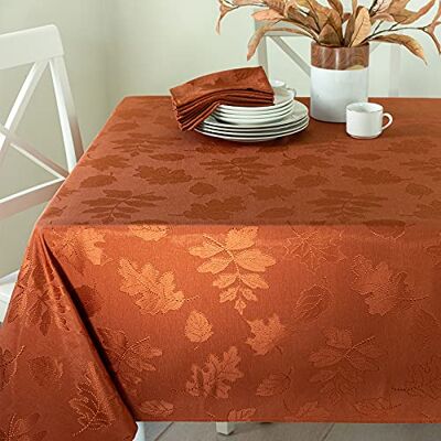 Benson Mills Harvest Legacy Tovaglia in tessuto damascato per autunno, raccolto e Ringraziamento, rettangolare, 152,4 x 355,6 cm, colore: ruggine e arancione bruciato Benson Mills Harvest Legacy Tovaglia in tessuto damascato per autunno, raccolto e Ringraziamento, rettangolare, 152,4 x 355,6 cm, colore: ruggine e arancione bruciato