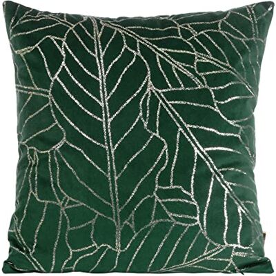 Eurofirany Elegante federa per cuscino in velluto con stampa, 45 x 45 cm, rivestimento in velluto, morbido cuscino da divano, motivo oro, argento, libellula, ape, hummel loto foglie Eurofirany Elegante federa per cuscino in velluto con stampa, 45 x 45 cm, rivestimento in velluto, morbido cuscino da divano, motivo oro, argento, libellula, ape, hummel loto foglie