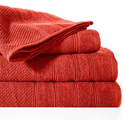 Eurofirany Design91 Backstein Asciugamano in Spugna, 100% Cotone, 50 x 90 cm Eurofirany Design91 Backstein Asciugamano in Spugna, 100% Cotone, 50 x 90 cm