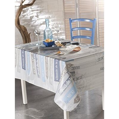 CALITEX Passeggiata delle Dune tovaglia Tela Cerata Rettangolare, PVC, Grigio, PVC, Grigio, 140 x 200 cm CALITEX Passeggiata delle Dune tovaglia Tela Cerata Rettangolare, PVC, Grigio, PVC, Grigio, 140 x 200 cm