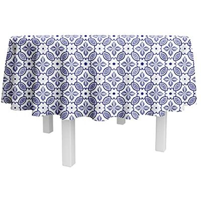 Nydel Tovaglia in Porcellana con Rivestimento Acrilico, Cotone, Blu, Ronde 160 cm Nydel Tovaglia in Porcellana con Rivestimento Acrilico, Cotone, Blu, Ronde 160 cm