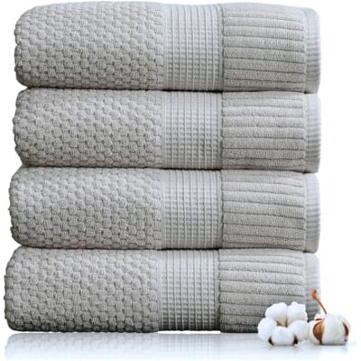 NY Loft Trinity Collection Asciugamani da bagno in 100% cotone, super morbidi e assorbenti, ad asciugatura rapida, 76,2 x 132,1 cm, in cotone strutturato e resistente, collezione Trinity, confezione NY Loft Trinity Collection Asciugamani da bagno in 100% cotone, super morbidi e assorbenti, ad asciugatura rapida, 76,2 x 132,1 cm, in cotone strutturato e resistente, collezione Trinity, confezione