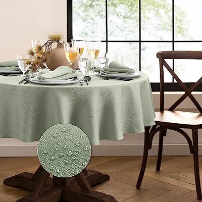 Elrene Home Fashions Laurel Tovaglia resistente all'acqua e alle macchie, rotonda, 178 cm, colore: salvia Elrene Home Fashions Laurel Tovaglia resistente all'acqua e alle macchie, rotonda, 178 cm, colore: salvia