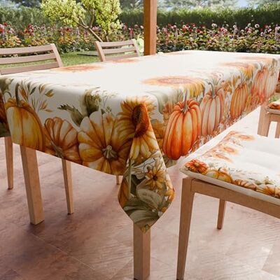 PETTI Artigiani Italiani Tovaglia Antimacchia Quadrata 140x140 Copritavolo Cucina Disegno Zucca Pumpkin X4 Posti (140x140 cm), Tovaglia Halloween, 100% Made in Italy PETTI Artigiani Italiani Tovaglia Antimacchia Quadrata 140x140 Copritavolo Cucina Disegno Zucca Pumpkin X4 Posti (140x140 cm), Tovaglia Halloween, 100% Made in Italy