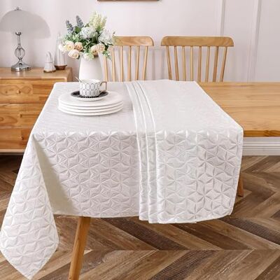 Majestic Tovaglia in poliestere per tavoli rettangolari (70/120) TC1360 Tovaglia decorativa lavabile per cucina, sala da pranzo con orlo in argento con squisita stampa argentata Majestic Tovaglia in poliestere per tavoli rettangolari (70/120) TC1360 Tovaglia decorativa lavabile per cucina, sala da pranzo con orlo in argento con squisita stampa argentata