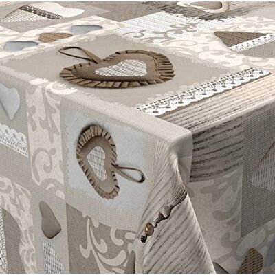 Venilia Tovaglia cerata con stampa Love is Back, rettangolare, tovaglia cerata, impermeabile, facile da pulire, 1,4 x 1,6 m, Venilia Tovaglia cerata con stampa Love is Back, rettangolare, tovaglia cerata, impermeabile, facile da pulire, 1,4 x 1,6 m,