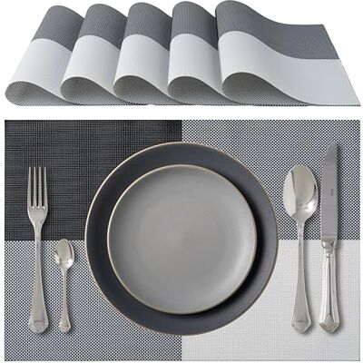 IPEA Tovagliette Americane Eleganti 45 x 30 cm per Cena, Pranzo, Colazione 6 Unità Tovaglietta Lavabile, Resistente al Calore, Antiscivolo, Antimacchia per Tavolo della Cucina e Sala Grigio IPEA Tovagliette Americane Eleganti 45 x 30 cm per Cena, Pranzo, Colazione 6 Unità Tovaglietta Lavabile, Resistente al Calore, Antiscivolo, Antimacchia per Tavolo della Cucina e Sala Grigio