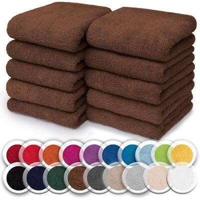 NatureMark Set da 10 panni in spugna per viso e mani – 100% cotone, morbidi e assorbenti – 30×30 cm, Marrone Cioccolato NatureMark Set da 10 panni in spugna per viso e mani – 100% cotone, morbidi e assorbenti – 30×30 cm, Marrone Cioccolato