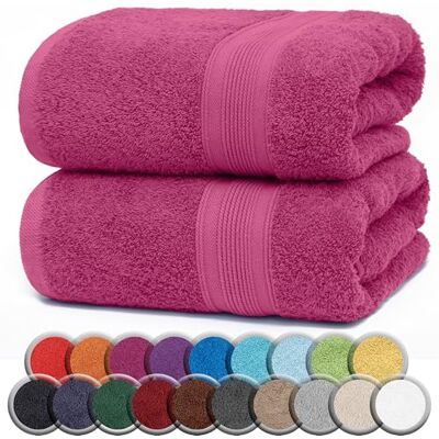 NatureMark Confezione da 2 Asciugamani Sauna, Qualità Premium, 80 x 200 cm, 100% Cotone, Pink NatureMark Confezione da 2 Asciugamani Sauna, Qualità Premium, 80 x 200 cm, 100% Cotone, Pink
