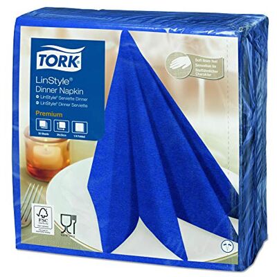 Tork LinStyle Tovagliolo Dinner blu scuro Premium (piegato in 4), monovelo, 12 pacchi x 50 tovaglioli (600 pz), 39 cm (lungh.) x 39 cm (largh.) Tork LinStyle Tovagliolo Dinner blu scuro Premium (piegato in 4), monovelo, 12 pacchi x 50 tovaglioli (600 pz), 39 cm (lungh.) x 39 cm (largh.)