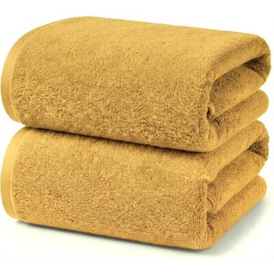 Ruggeri , Set 2 Teli Doccia e Bagno 70x140 cm, Cotone, Asciugamani, Giallo Ruggeri , Set 2 Teli Doccia e Bagno 70x140 cm, Cotone, Asciugamani, Giallo