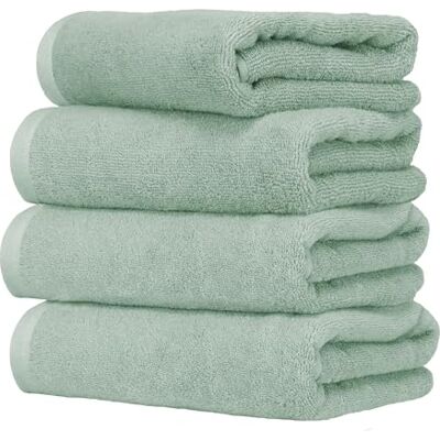 Ruggeri Set 4 Pezzi Asciugamani Bagno Ospiti, 40x50 cm, Cotone, Salvia Ruggeri Set 4 Pezzi Asciugamani Bagno Ospiti, 40x50 cm, Cotone, Salvia
