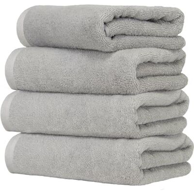 Ruggeri Set 4 Pezzi Asciugamani Bagno Ospiti, 40x50 cm, Cotone, Grigio Ruggeri Set 4 Pezzi Asciugamani Bagno Ospiti, 40x50 cm, Cotone, Grigio