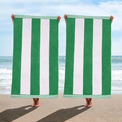 Superior Telo mare oversize, verde scuro (set di 2) Superior Telo mare oversize, verde scuro (set di 2)