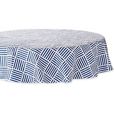 Collezione di tovaglie in vinile DII - Blu, 70" Rotonda per interno e esterno Collezione di tovaglie in vinile DII - Blu, 70" Rotonda per interno e esterno