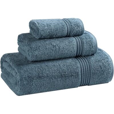Superior Set di Asciugamani, Cotone Egiziano, Zaffiro, 3 Pezzi Superior Set di Asciugamani, Cotone Egiziano, Zaffiro, 3 Pezzi