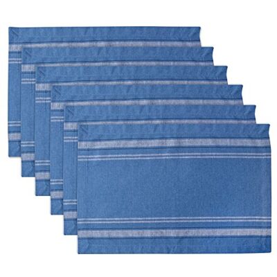 DII Copritavolo a Righe, 100% Cotone, Chambray Blue, Placemat DII Copritavolo a Righe, 100% Cotone, Chambray Blue, Placemat