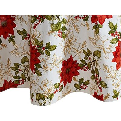Elrene Home Fashions Tovaglia natalizia in vinile resistente all'acqua e alle macchie, con retro in flanella, 152,4 x 213,4 cm, ovale Elrene Home Fashions Tovaglia natalizia in vinile resistente all'acqua e alle macchie, con retro in flanella, 152,4 x 213,4 cm, ovale