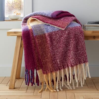 Lenzuolo in Mohair Sintetico Prugna di Catherine Lansfield - Coperta Lenzuolo in Mohair Sintetico Prugna di Catherine Lansfield - Coperta