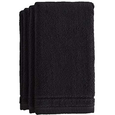Creative Set di asciugamani in cotone nero, confezione da 4 pezzi, 28 x 45 cm, piccoli asciugamani decorativi in spugna extra assorbenti e morbidi per bagno, regalo per la stanza delle polvere, gli ospiti e Creative Set di asciugamani in cotone nero, confezione da 4 pezzi, 28 x 45 cm, piccoli asciugamani decorativi in spugna extra assorbenti e morbidi per bagno, regalo per la stanza delle polvere, gli ospiti e