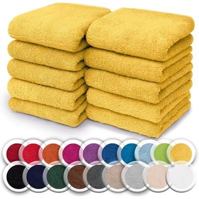 NatureMark Set da 10 panni in spugna per viso e mani – 100% cotone, morbidi e assorbenti – 30×30 cm, Giallo NatureMark Set da 10 panni in spugna per viso e mani – 100% cotone, morbidi e assorbenti – 30×30 cm, Giallo