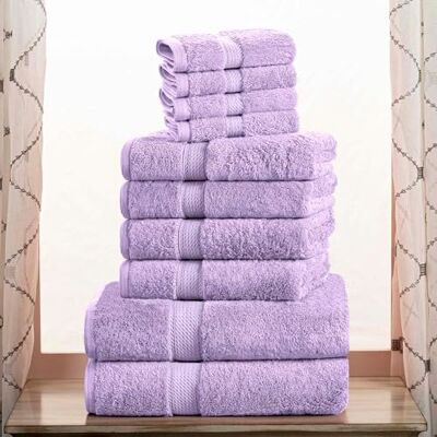 Superior , Set di 10 asciugamani in pile di cotone egiziano, include 2 teli da bagno, 4 asciugamani per le mani, 4 asciugamani per il viso/salviette, asciugamani ultra morbidi di lusso, essenziali Superior , Set di 10 asciugamani in pile di cotone egiziano, include 2 teli da bagno, 4 asciugamani per le mani, 4 asciugamani per il viso/salviette, asciugamani ultra morbidi di lusso, essenziali