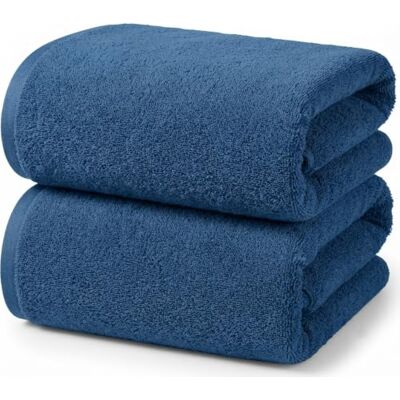 Ruggeri Set 2 Pezzi Teli Doccia e Bagno 70x140 cm, in Morbido Cotone, Blu Ruggeri Set 2 Pezzi Teli Doccia e Bagno 70x140 cm, in Morbido Cotone, Blu