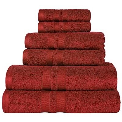 Superior Set di 6 asciugamani in cotone ultra morbido, include 2 asciugamani da bagno, 2 asciugamani per le mani e 2 asciugamani per bagno, camera degli ospiti, asciugatura rapida, asciugamani Superior Set di 6 asciugamani in cotone ultra morbido, include 2 asciugamani da bagno, 2 asciugamani per le mani e 2 asciugamani per bagno, camera degli ospiti, asciugatura rapida, asciugamani