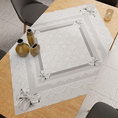 PETTI Artigiani Italiani Accessori Tessili da Cucina, Centrotavola Moderno 90x90 cm in Microfibra, Tovaglia Centro Tavola Elegante in Stampa Digitale Fiocco Grigio, 100% Made in Italy PETTI Artigiani Italiani Accessori Tessili da Cucina, Centrotavola Moderno 90x90 cm in Microfibra, Tovaglia Centro Tavola Elegante in Stampa Digitale Fiocco Grigio, 100% Made in Italy