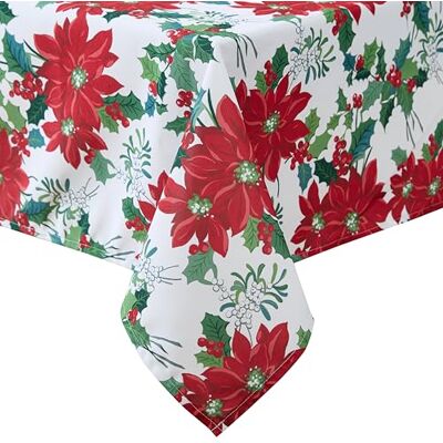 Laura Ashley Tovaglia decorativa, resistente alle pieghe e alle macchie, a prova di fuoriuscite, impermeabile, facile da pulire, lavabile, in poliestere, 177,8 cm rotonda, motivo floreale natalizio Laura Ashley Tovaglia decorativa, resistente alle pieghe e alle macchie, a prova di fuoriuscite, impermeabile, facile da pulire, lavabile, in poliestere, 177,8 cm rotonda, motivo floreale natalizio