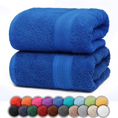 NatureMark Confezione da 2 asciugamani da bagno, da 70 x 140 cm, teli doccia, di colore Blu reale NatureMark Confezione da 2 asciugamani da bagno, da 70 x 140 cm, teli doccia, di colore Blu reale