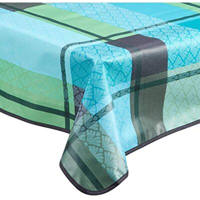 Nydel Tovaglia Palm Anti Macchia Rivestimento PVC, Cotone Plastica, Azzurro, 160 x 350 cm Nydel Tovaglia Palm Anti Macchia Rivestimento PVC, Cotone Plastica, Azzurro, 160 x 350 cm
