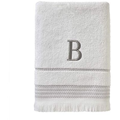 SKL Home Asciugamano da bagno, B, Cotone, Bianco, 28x54 SKL Home Asciugamano da bagno, B, Cotone, Bianco, 28x54